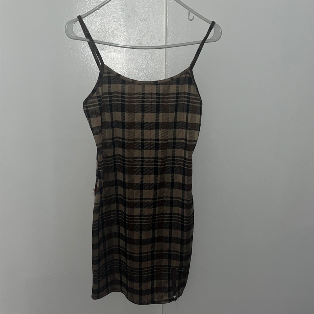 Plaid Spaghetti Strap Dress